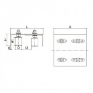 Set de 4 role din nylon cu suport, L1  27 - 71 mm, 30 x 40 mm, Rocast