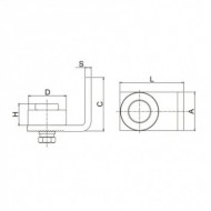 Balama rotative superioare cu placuta “L”, L 80 mm, A50 mm, D50 mm, H36 mm, Rocast