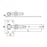 Balama scurta pentru porti din lemn, L 300 mm, A50 mm, B145 mm, Rocast