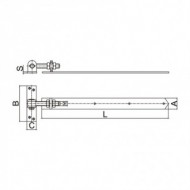 Balama lunga pentru porti din lemn, L 470 mm, A40 mm, B130 mm, C35  mm, Rocast