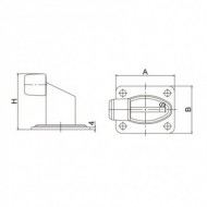 Opritor zincate, cu cauciuc, H 95 mm, 100 x   80  mm, Rocast