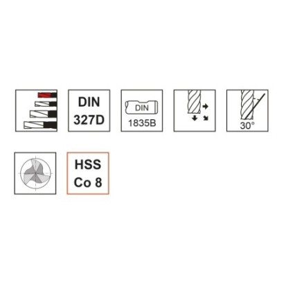 Freze HSS Co8, Tip N,...