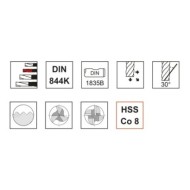 Freze profilate HSS Co8, TIP NR, scurte, DIN 844K, prindere cilindrica conform DIN 1835 B, 3 si 4 taisuri, FORMAT