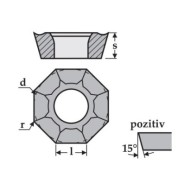 Placuta octogonala, model ODMW, cod ISO ODMW 060512, material TIN21, CANELA