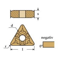 Placuta triunghiulara, TNMG-CFM, cod ISO TNMG 160404-CFM, material TN15, CANELA