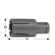 Burghiu coroana cu carbura de tungsten Tecrona, prindere Weldon ¾, pentru sine de cale ferata, adancime de taiere 30.0 mm, RUKO