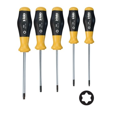 Seturi de surubelnite No9 lama cu profil circular - seria 900, 5 piese, 5x Torx, Felo