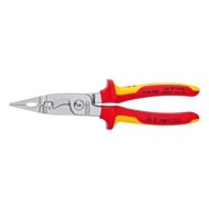 Cleste multifunctional pentru electricieni, cu suprafata cromata si manere cu manson bicomponent VDE 1000 V, Knipex