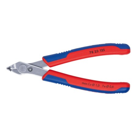 Cleste pentru electronica SuperKnips, taiere fara inclinare, din inox cu suprafata lustruita, manson bicomponent, Knipex