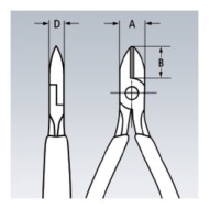 Cleste diagonal cu cap ascutit pentru electronisti, ESD, Knipex