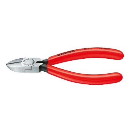 Cleste diagonal pentru electromecanica, Suprafata cromata si manere cu manson din plastic, L 125 mm, Knipex