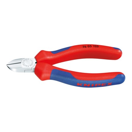 Cleste diagonal pentru electromecanica, suprafata cromata si manere cu manson bicomponent, L 125 mm, Knipex