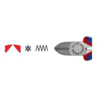 Cleste diagonal pentru electromecanica, Strat protector negru lustruit si manere cu manson bicomponent, Knipex