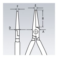 Cleste de precizie pentru mecanica fina, strat protector negru lustruit si manere cu manson din plastic, L 125 mm, Knipex