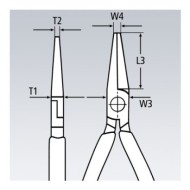 Cleste radio cu falci semi-rotunde si varf ascutit, L 200 mm, Knipex