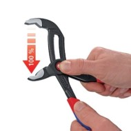 Cleste Cobra QuickSet, strat protector gri lustruit si manere din plastic anti-alunecare, Knipex