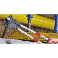 Cleste telescopic pentru taierea cablurilor cu manta metalica de protectie cu manere cu manson bicomponent, Knipex