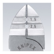 Clesti dezizolatori cu margini de taiere putin inclinate, cu suprafata cromata si manere cu manson bicomponent, 160 mm, Knipex