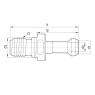 Surub de tragere Tip MAS BT 45 grade, fara orificiu, con SK40, filet M16, FORMAT