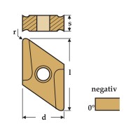 Placuta rombica 55 grade, model DNMG-TC, cod ISO DNMG 150608-TC, material TS20, CANELA