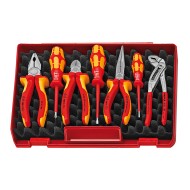 Trusa compacta VDE - 4 clesti (combinat/radior/diagonal/instalatori) - 2 surubelnite (Slot/Philips), Knipex