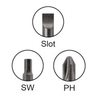 Surubelnita ,,Fold-Up’’, 5 piese, model HFU5, 1 x Philips, 3 x inbus, 1 x slot, Felo