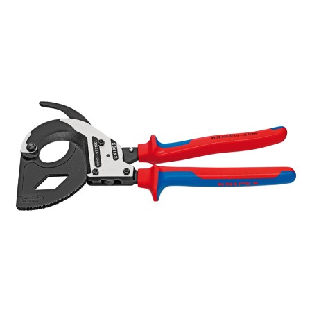 Cleste cu clichet (3 trepte) pentru taierea cablurilor de Cu si Al (60 mm), cu manere cu manson bicomponent, L 320, Knipex