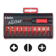 Set “Felo AllStar”, model TiN Universal, Slot, Pozidriv, Philips, Felo