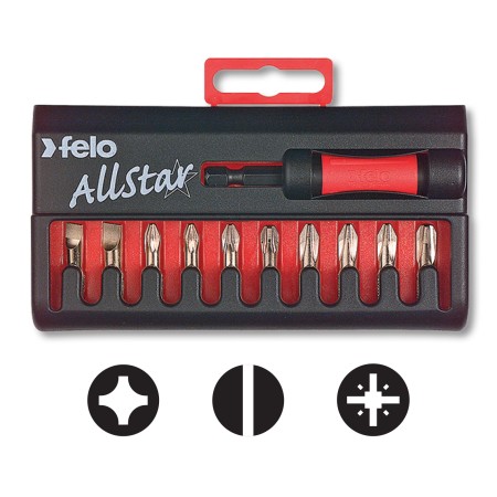 Set “Felo AllStar”, model Industrial Universal, Slot, Pozidriv, Philips, Felo
