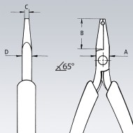 Clesti de taiere frontala pentru electronisti, suprafata oglinda lustruita si manere cu manson bicomponent, L 120 mm, Knipex