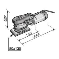 Set masina orbitala cu suport rectangular OSE 2-80 EC, 260 W, 8000 - 12000 rpm, 80 x 130 mm placa de slefuit Flex