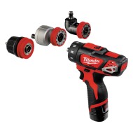 Masina de gaurit cu capete interschimbabile model M12 BDDXKIT-202C, 12 V|2.0 Ah, 400|1500 rpm, mandrina 10 mm, Milwaukee