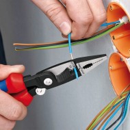 Cleste multifunctional pentru electricieni, cu suprafata cromata si manere cu manson bicomponent VDE 1000 V, Knipex