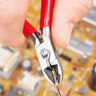 Cleste diagonal pentru electronisti, suprafata lustruita si manere cu manson bicomponent cu taiere fara inclinare, Knipex