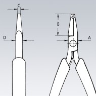 Clesti de taiere frontala pentru electronisti, ESD, L 120 mm, unghi de indoire al falcilor 65°, Knipex