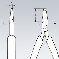 Cleste cu falci plate si muchii taietoare, Knipex