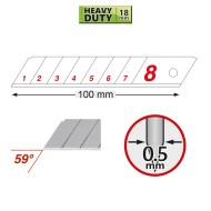 Lama Cutter profesional, model HEAVY DUTY 18 mm, tip LB, 50 bucati, Olfa