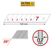 Lama Cutter profesional, model ULTRA HEAVY DUTY 25 mm, tip HB, 5 bucati, Olfa