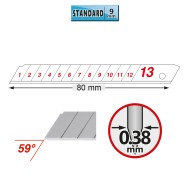 Lama Cutter profesional, model STANDARD 9 mm, tip ABB, 50 bucati, Olfa