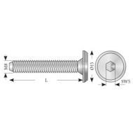 Surub cu filet M8, cap cilindric, locas Inbus SW 5