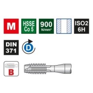 Tarod de masina extra-lung (universali), HSS-E, filet metric, DIN 371, forma B, Volkel