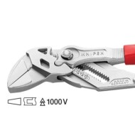 Cleste cheie cu suprafata cromata si manere cu manson bicomponent VDE 1000 V, Knipex