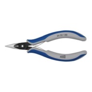 Cleste de precizie de prindere pentru electronisti, cu falci semi-rotunde, suprafata brunata lustruita si manere cu manson bicomponent, Knipex