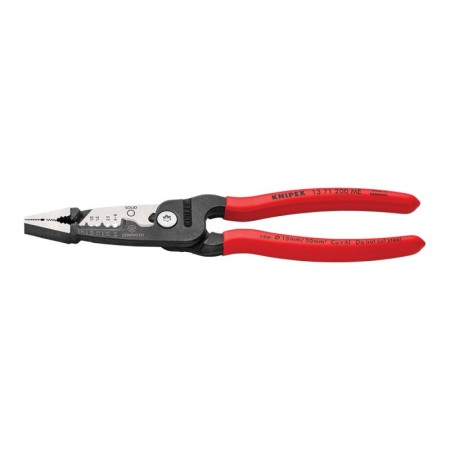 Cleste multifunctional - 5 in 1 - pentru electricieni, cu strat protector negru lustruit si manere cu manson din plastic, Knipex