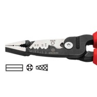 Cleste multifunctional - 5 in 1 - pentru electricieni, cu strat protector negru lustruit si manere cu manson bicomponent, Knipex