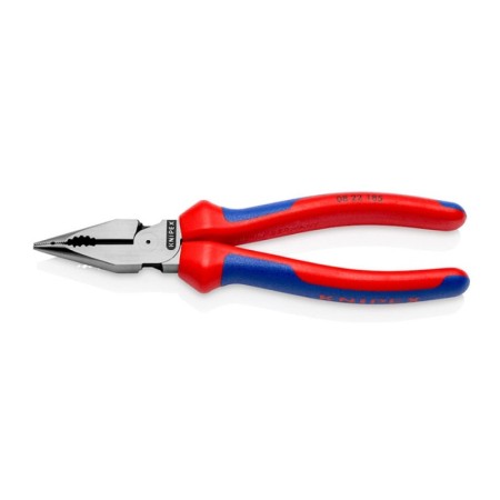 Cleste combinat cu varf ascutit, strat protector negru lustruit si manere cu manson bicomponent, L 185 mm, Knipex