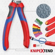 Cleste combinat cu varf ascutit, strat protector negru lustruit si manere cu manson bicomponent, L 185 mm, Knipex