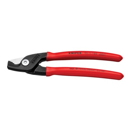 Cleste de taiat cabluri de Cu si Al - Knipex StepCut, cu manere cu manson din plastic si articulatie cu bolt, Knipex