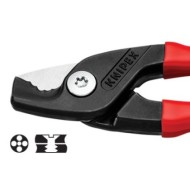 Cleste de taiat cabluri de Cu si Al - Knipex StepCut, cu manere cu manson din plastic si articulatie cu bolt, Knipex