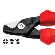 Cleste de taiat cabluri de Cu si Al - Knipex StepCut, cu manere cu manson bicomponent si articulatie cu bolt, Knipex